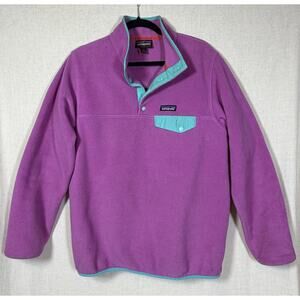 Patagonia Synchilla Snap-T Fleece Pullover Women’s L Purple Teal EUC